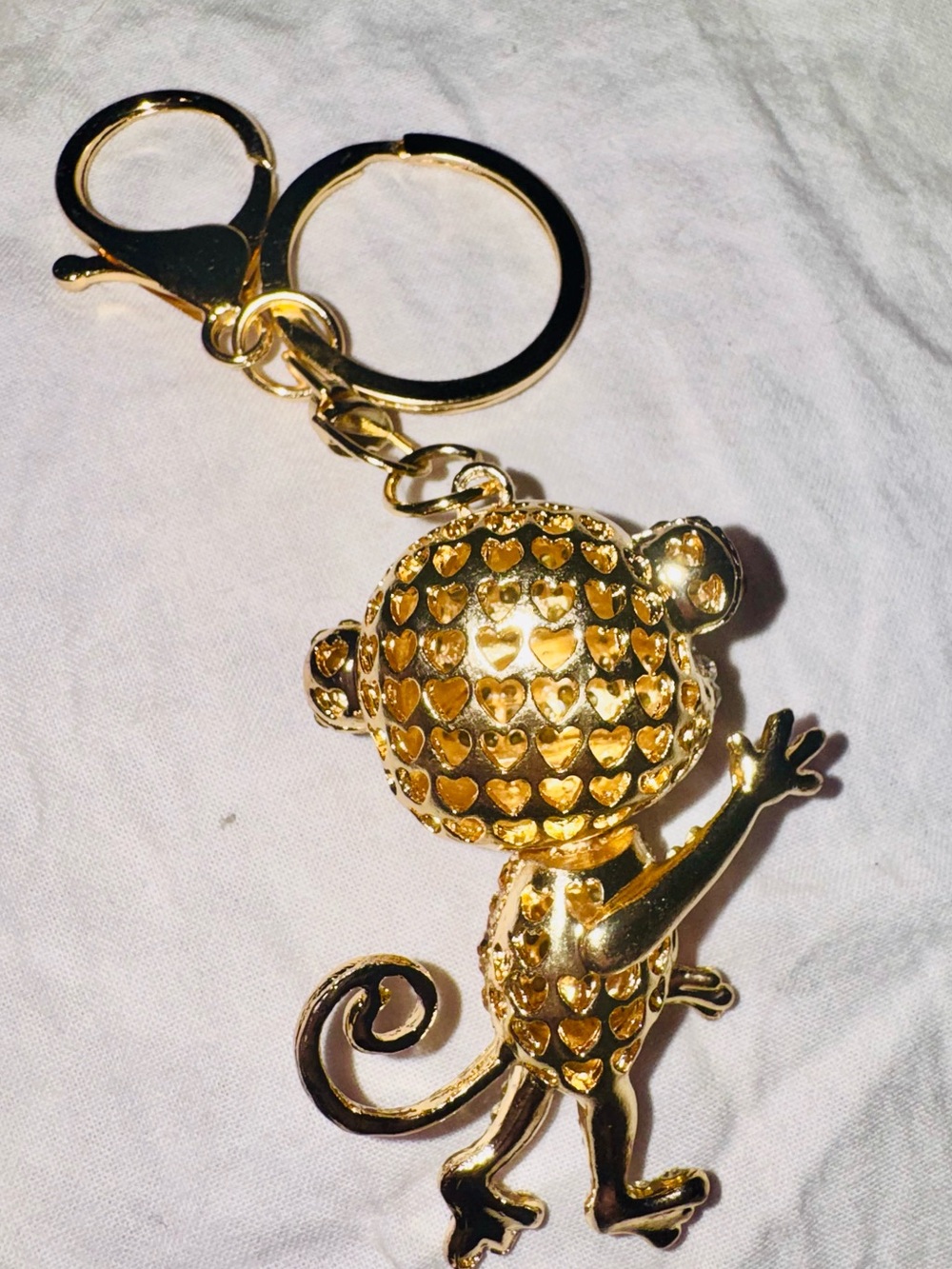 Unbranded Crystal Rhinestone Monkey Keychain Charm Bagcharm- Gold-tone NEW - Picture 3 of 5